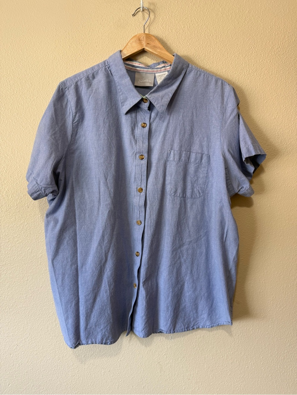 Blair Casual Short-Sleeve Button-Down in Sky Blue